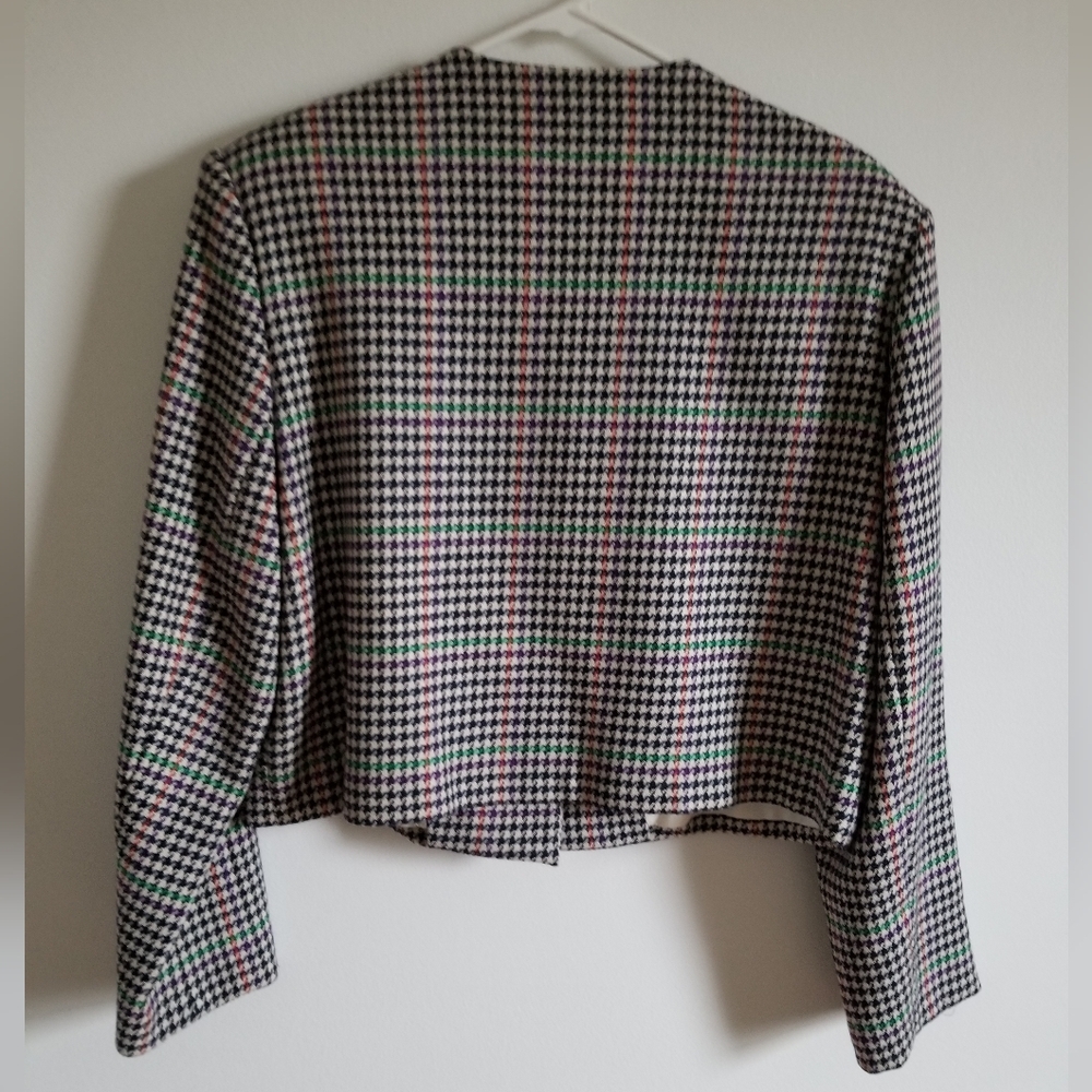 Rare Vintage Fun Jacobson's Multicolor Houndstooth Blazer with Bold Buttons - Picture 2 of 8